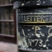 black and white metal container