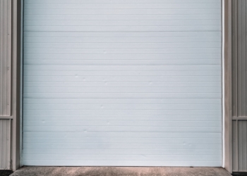 white roll up door closed