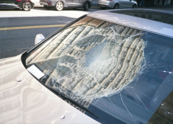 blue car with white snow on top