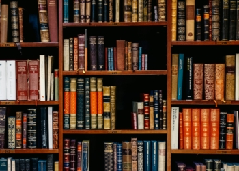 assorted-title of books piled in the shelves