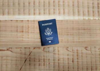 passport book on floor