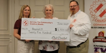 kinsmen donate to beyond 21
