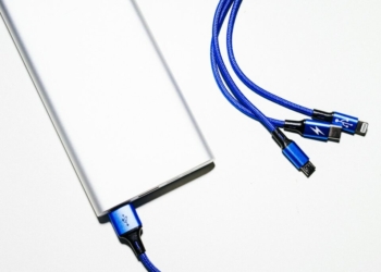 white and blue coated wires