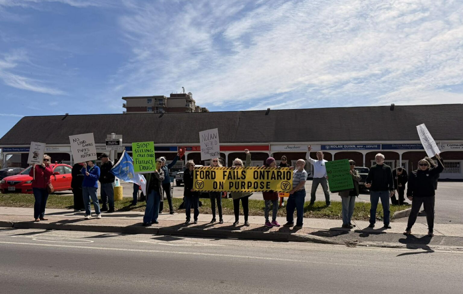 Cornwall Residents Rally Against Ford Government Outside MPP's Office ...