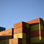 A large stack of containers sitting on top of each other