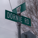 ornie’s   road sign.  You can find Dornie by turning north at Dornie Road off of County Road 43, or by going north from Alexandria on 34, and turning west, on Concession Road 4, and then crossing the railway tracks to the CPR overpass,  and the historic plaque.