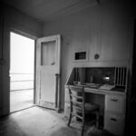 white wooden door open