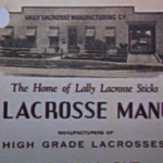 Letterhead for THE LALLY LACROSSE MANUFACTURING COMPANY, depicting their concrete block Cumberland St. factory, built in 1920 and now occupied by J.F. Markell Homes