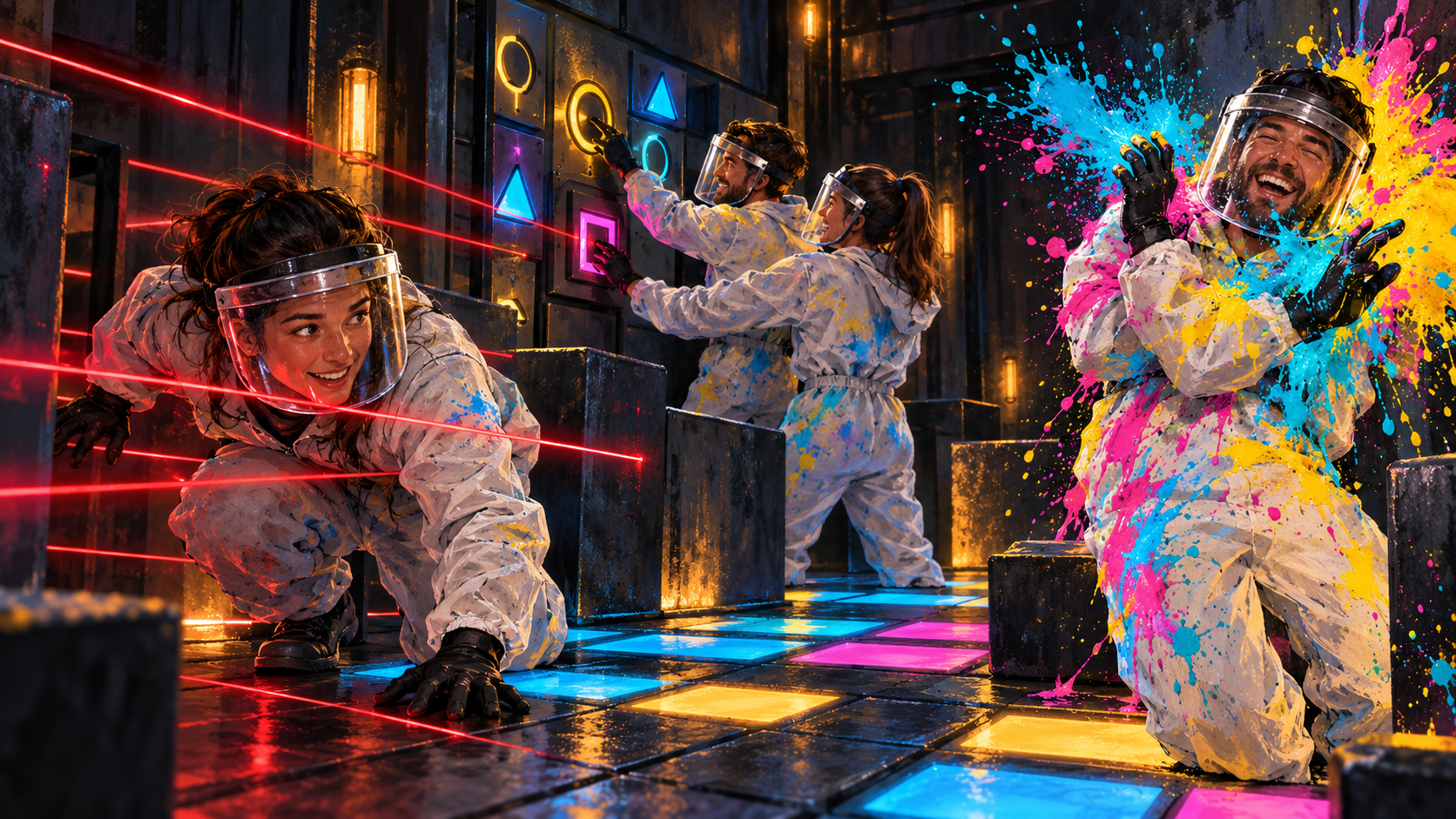 Paint, Puzzles, and Laser Maze Adventure