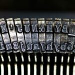 a close up of an old typewriter